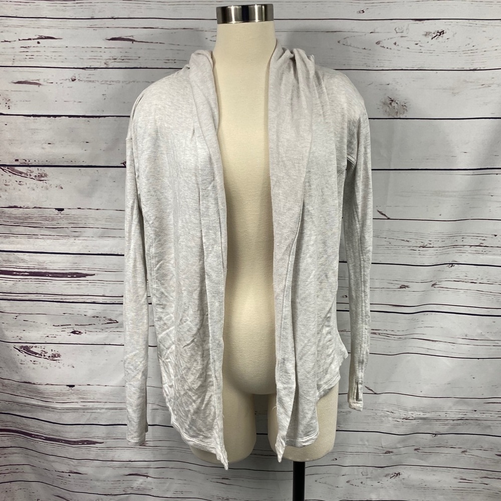 Athleta Grey Hooded Cardigan